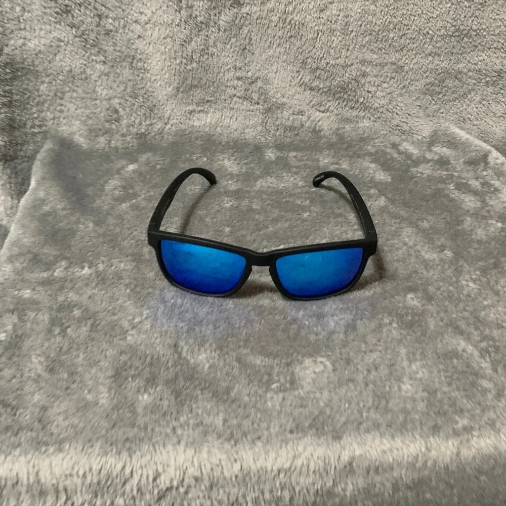 Foster Grant Polarized Sunglasses Black Blue Mirror YMA 1803 BLK BLU MIR POL